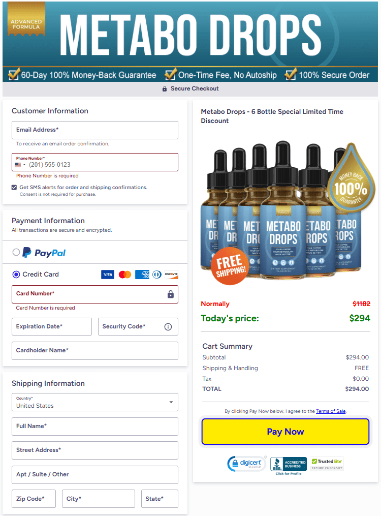 Metabo Drops order form